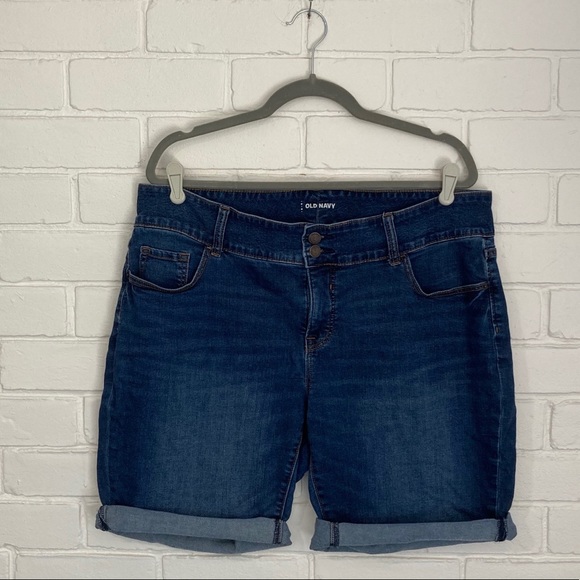 tummy control denim shorts